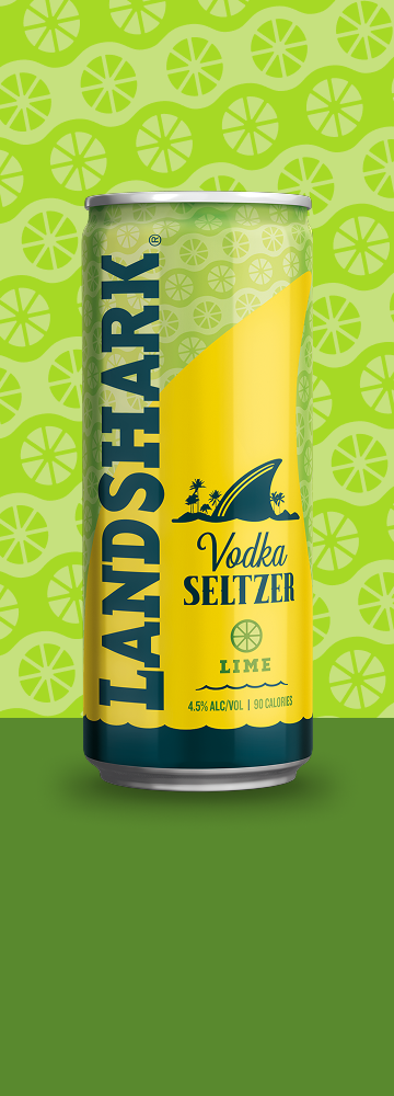 LandShark Lime Vodka Seltzer can shown as a single flavor label