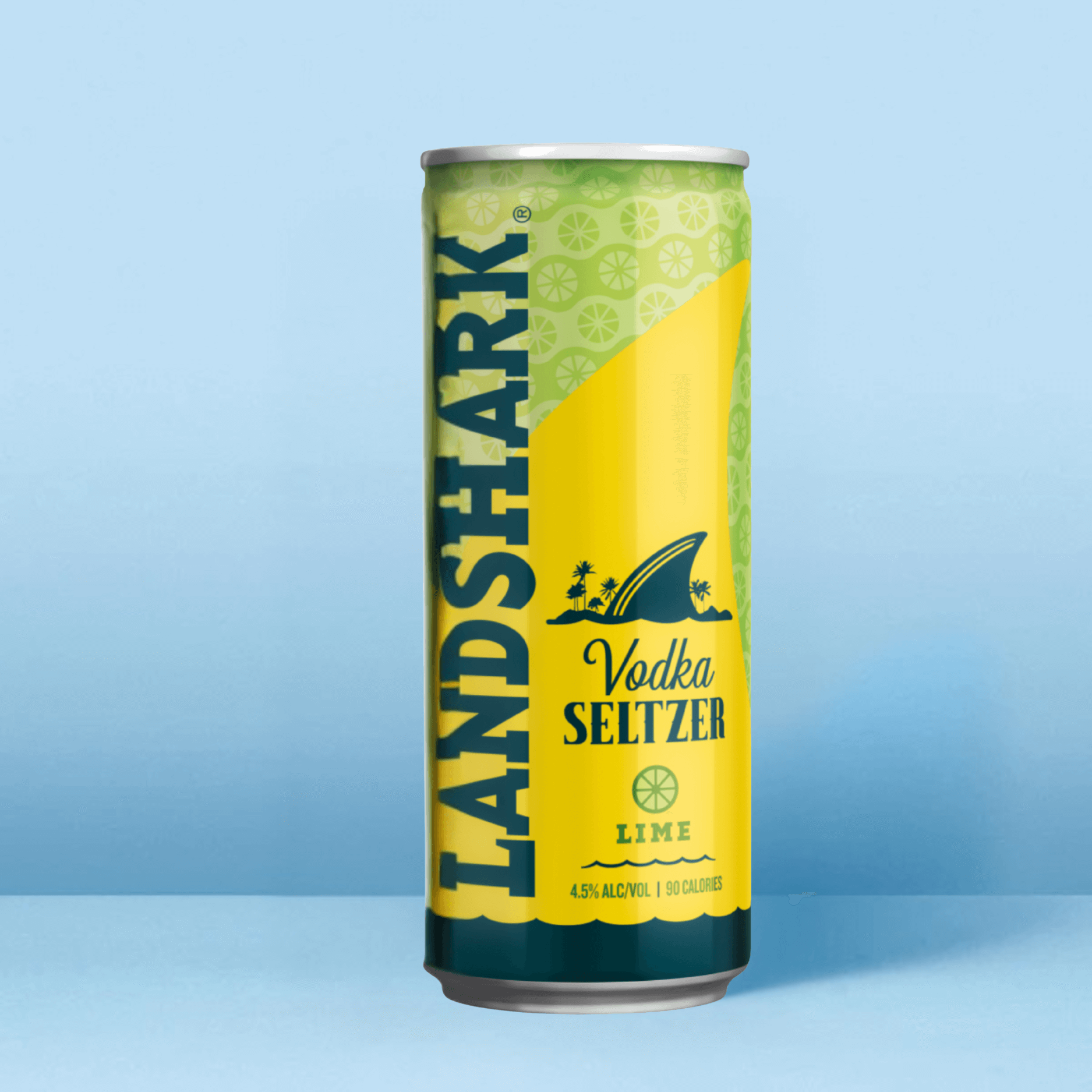 LandShark Lime Vodka Seltzer can showing the vodka base and 4.5% alcohol by volume